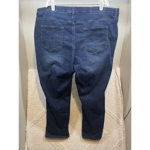 Denim & Co Dark Blue Wash Stretch Pull On Jeans Plain Pocket Women's Size 26 W